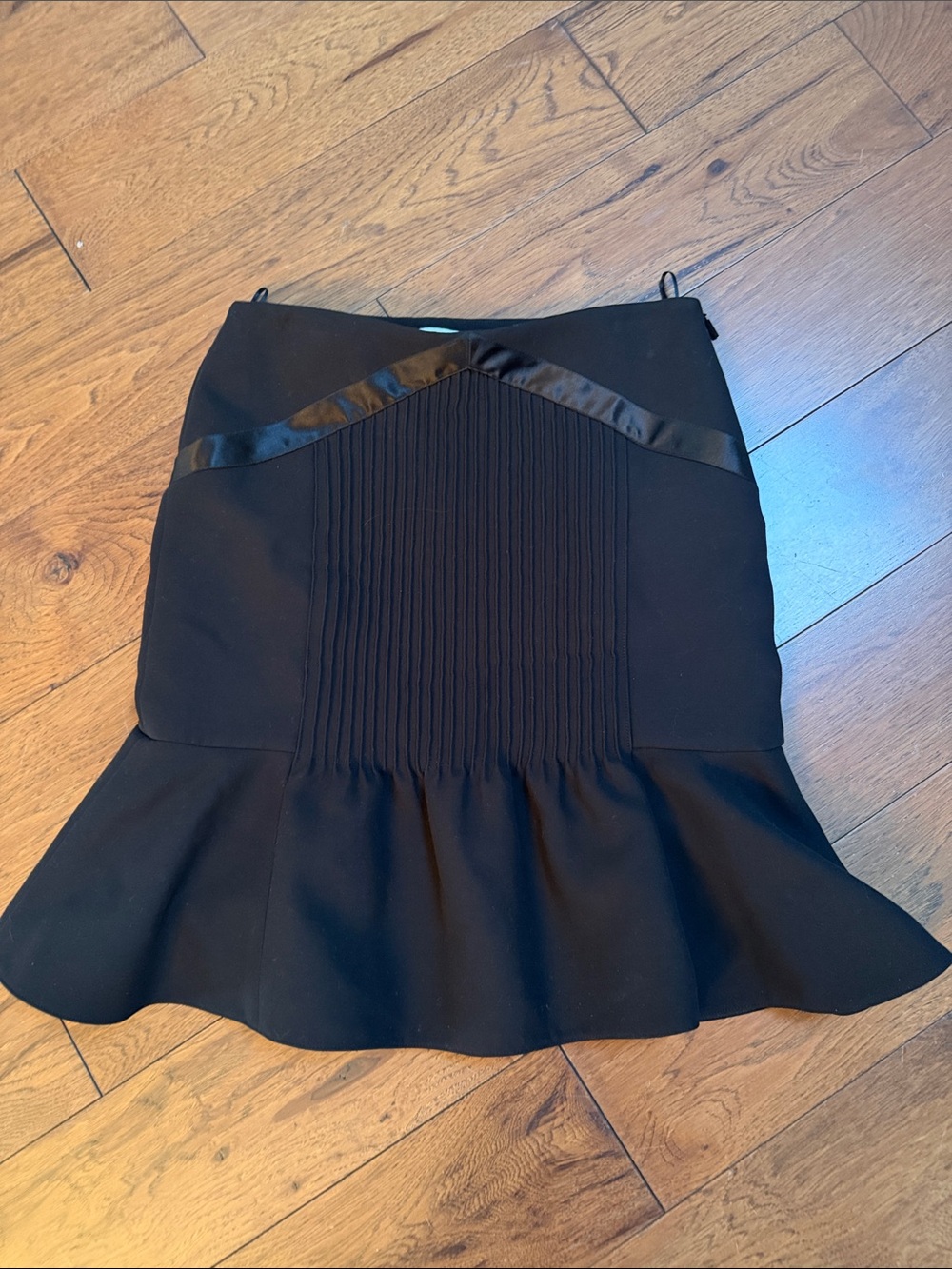 Authentic Fendi Black Pleated Peplum Mini Skirt